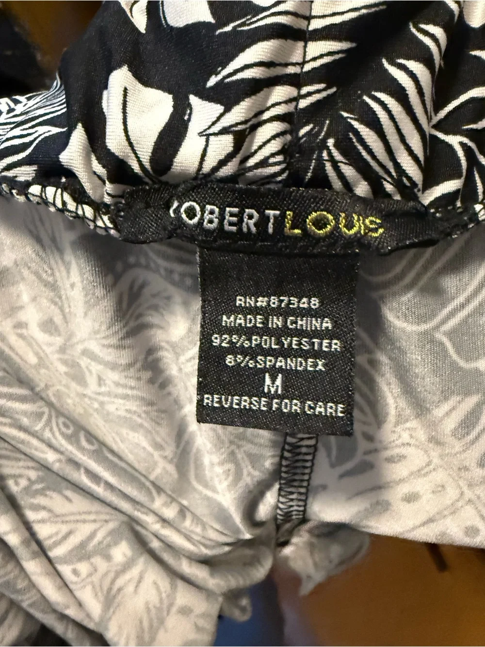 Robert Louis Black & White Leaf-Print Shorts